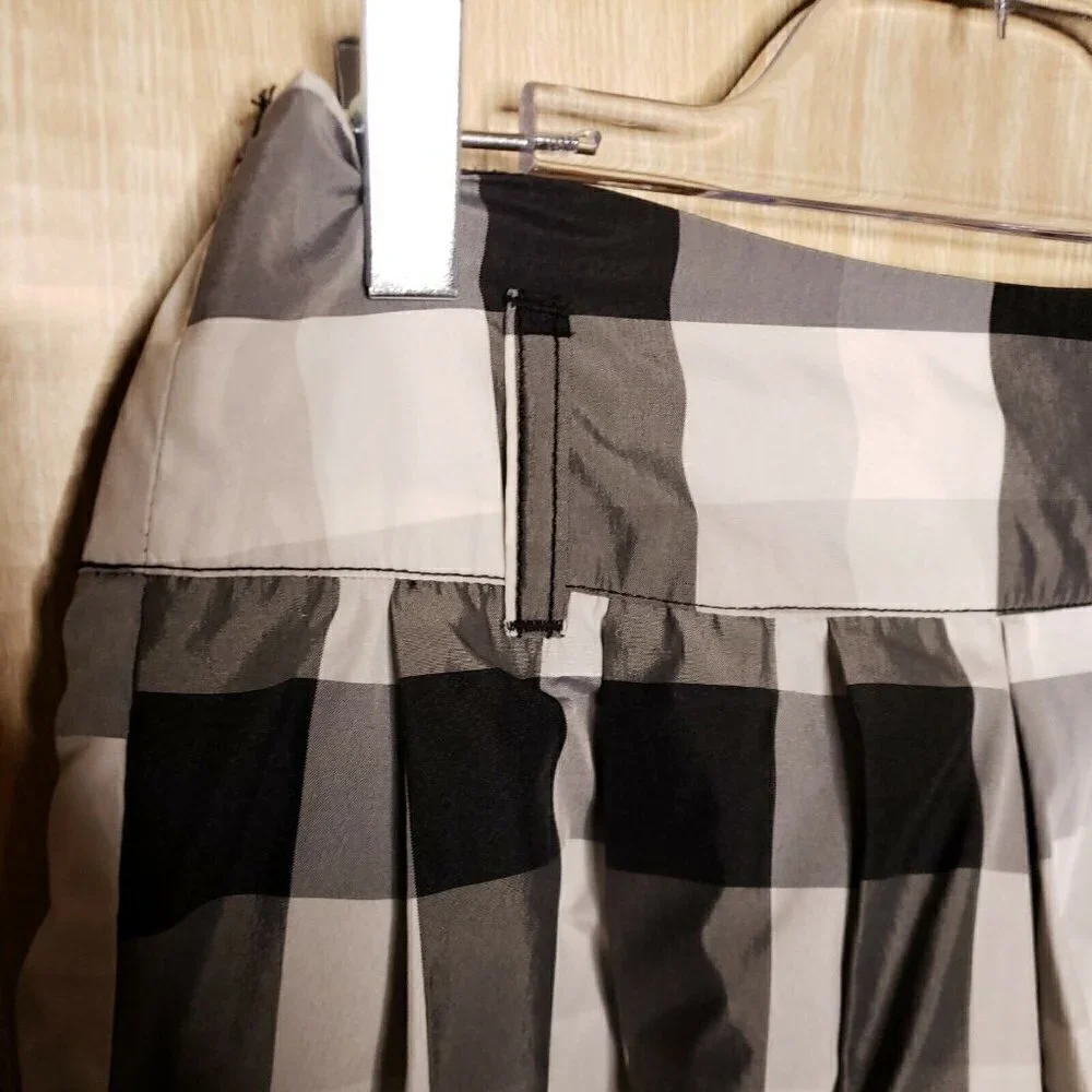 Justice Girls Dressy Black Grey Buffalo Check Skirt 10
